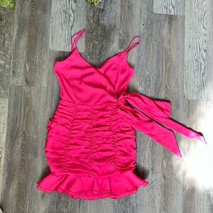 Lucy in the sky rose ruched bodycon dress